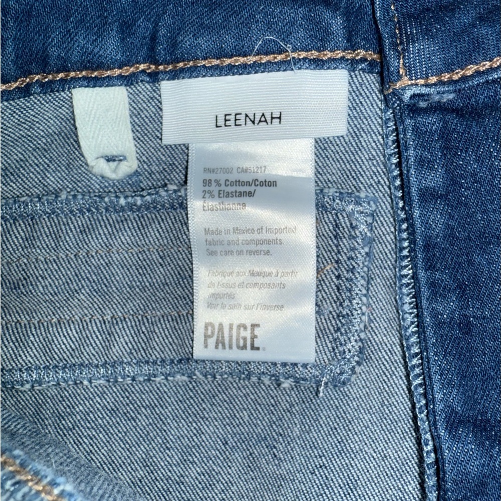 PAIGE Leenah Button-Front Wide Leg Jeans in Deep Indigo - Picture 6 of 10